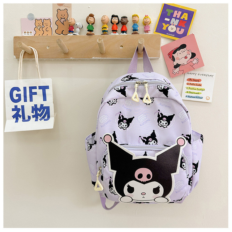 New Style Kawaii Plush Kuromi Book Backpack School Bags for Children Girls with Large Capacity