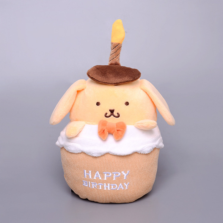 Musical Birthday Cake Kuromi Plush Doll Kulomi Melody Star Kirby Candle Shaped Stuffed Toys Gift