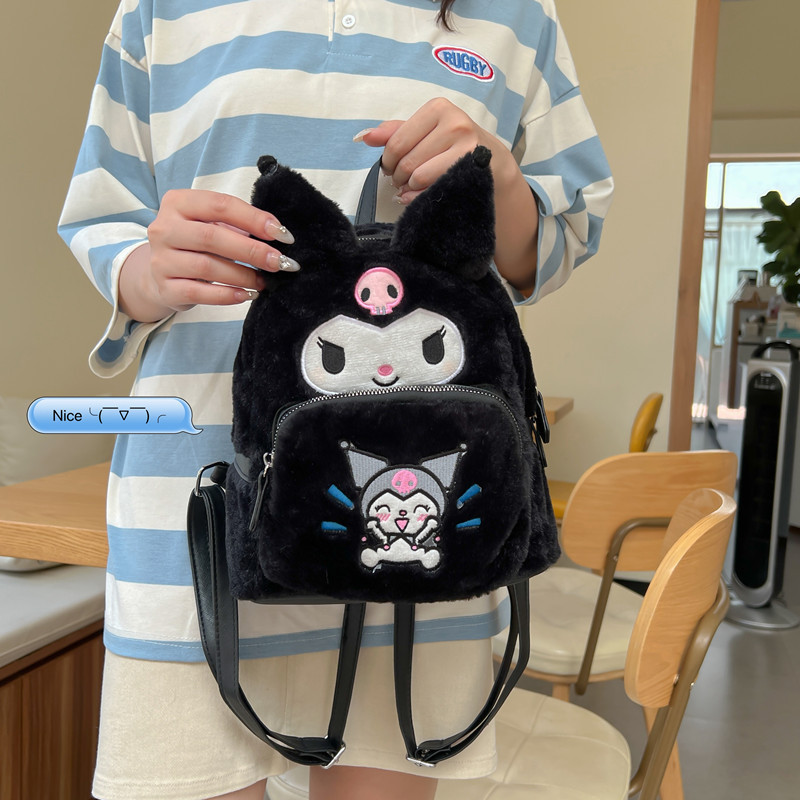 Wholesale Multi-colors Kuromi Kitty Stuffed Plush Bag School Backpack Tote Bag for Back-to-school Season