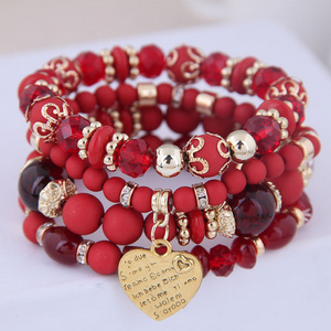 Wholesale Custom Patchwork Color  Bracelets sets  Simple Elegant Hand Made  Bead Bracelet Bangles