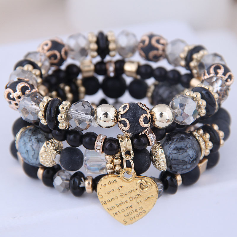 Wholesale Custom Patchwork Color  Bracelets sets  Simple Elegant Hand Made  Bead Bracelet Bangles