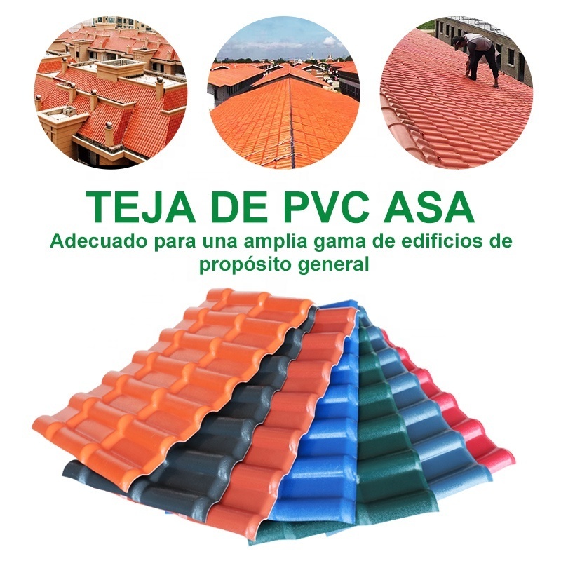 Teja Espanola y Teja PVC para techos de casa materiales de Laminas plastiteja UPVC