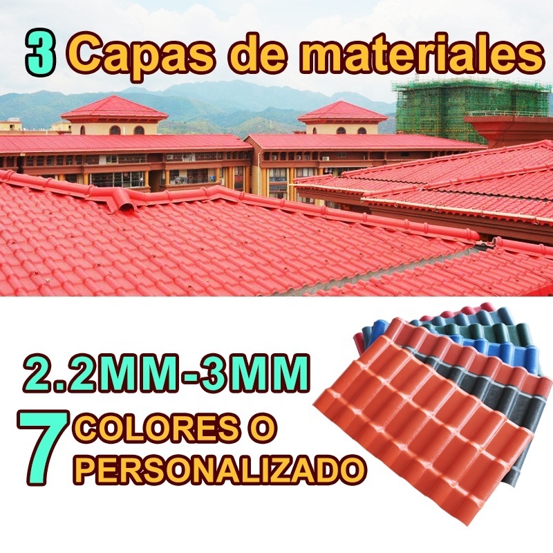 Teja Espanola y Teja PVC para techos de casa materiales de Laminas plastiteja UPVC