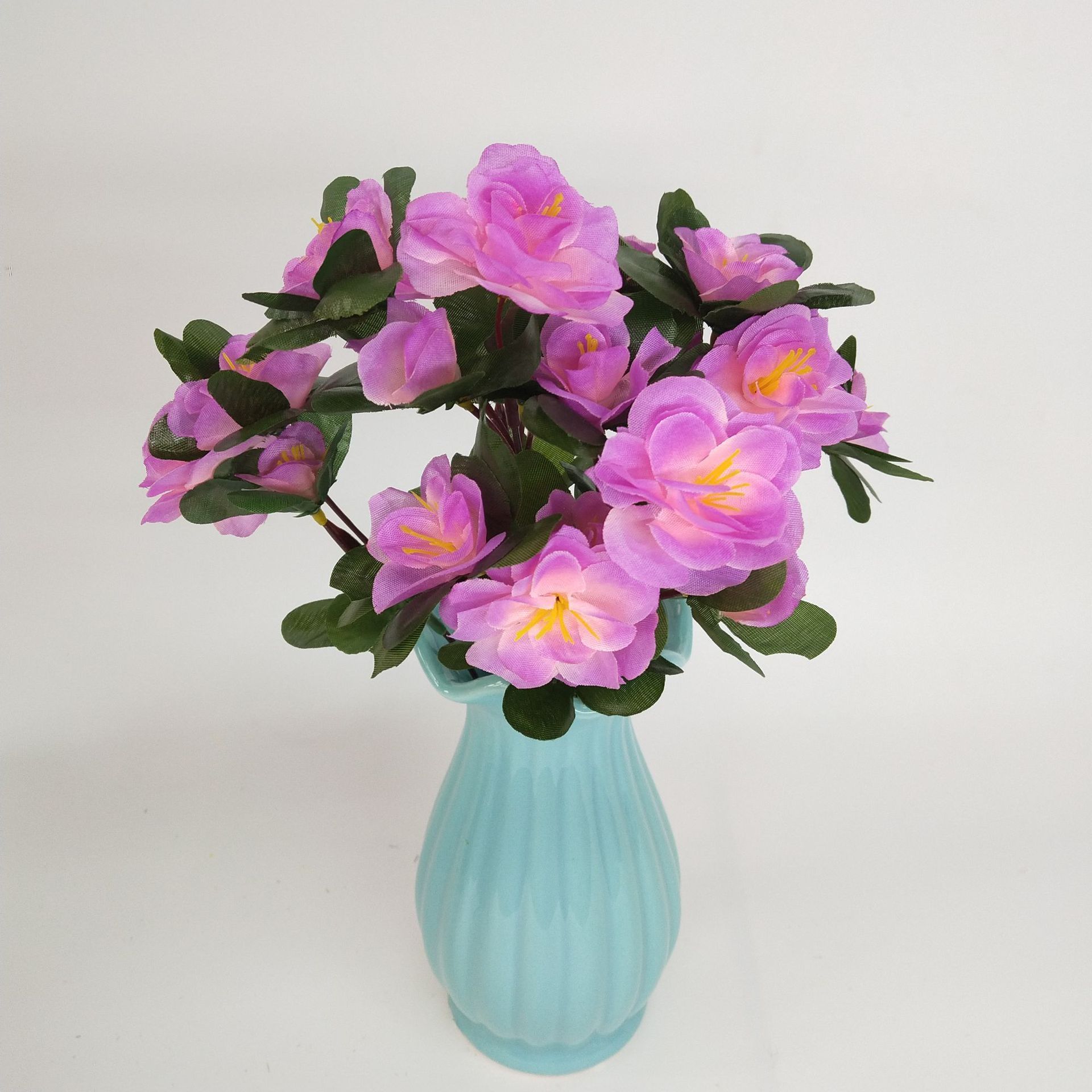 Factory Wholesale Home Wedding Decoration Artificial Azalea Rhododendron Bouquet Flowers