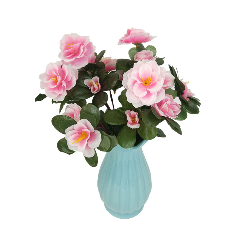 Factory Wholesale Home Wedding Decoration Artificial Azalea Rhododendron Bouquet Flowers