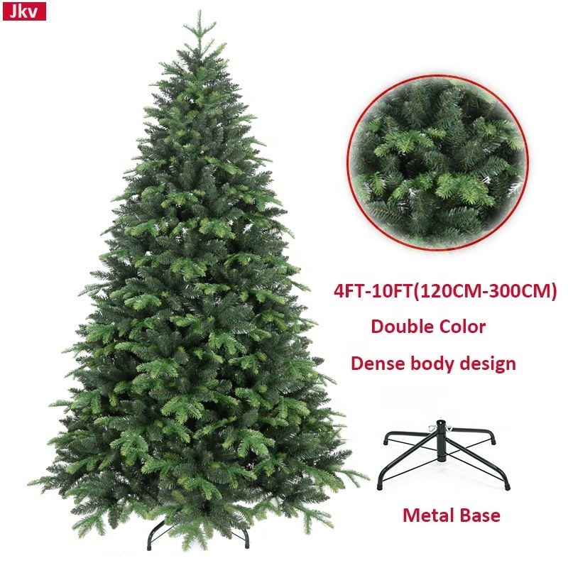 Wholesale Customized High Quality Artificial Flocking Snow Prellit Manufacturers PE PVC Mixed Christmas Tree With Snow