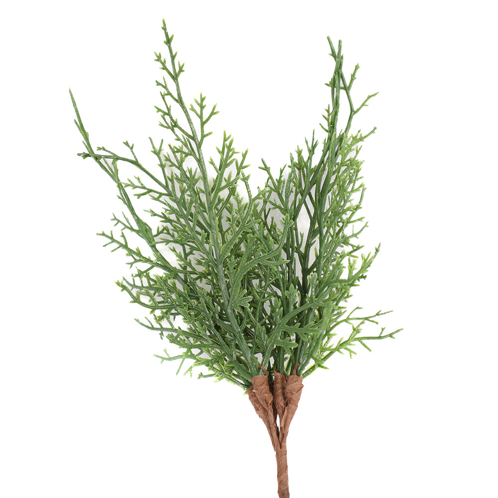 Wholesale Artificial Cedar Cypress Leaves High Quality Floral Branches for Christmas Tree Wreath Decoration