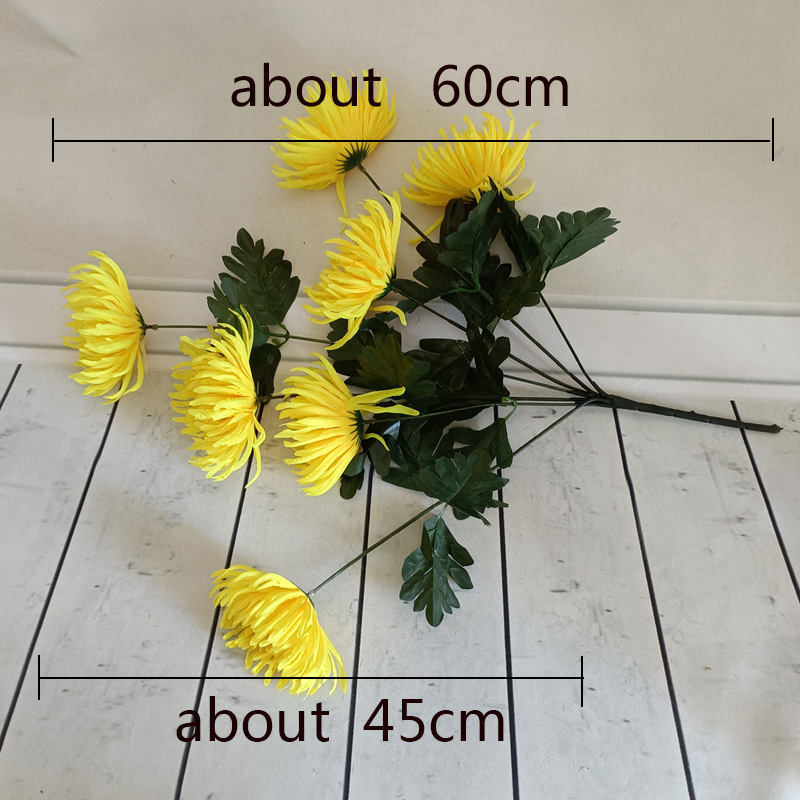 Chrysanthemum White Artificial Mums Flower For Funeral Decoration