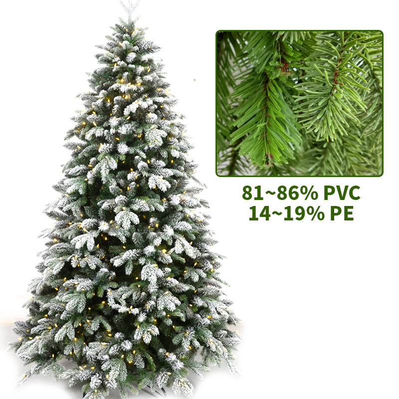 4ft 5ft 6ft 7ft 8ft Hot Sale Quality Xmas Outdoor Decoration Pine Tree Snow Flocked Pvc Christmas Trees