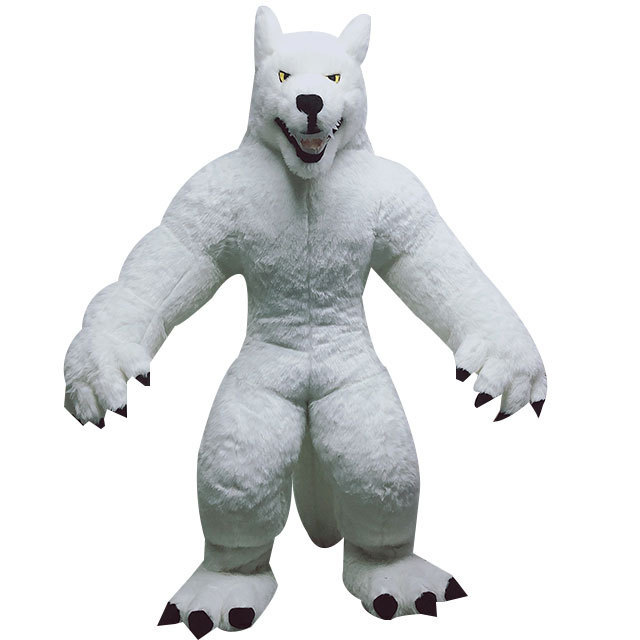 2.2M cosplay adult realistic animals wolf inflatable mascot costume for sale