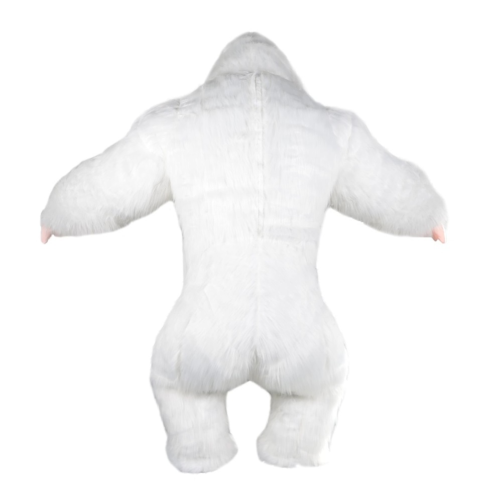 Adult Halloween Plush Furry Party King Kong Animal Carnival Dress Suit Fur White Gorilla Inflatable Mascot Costume