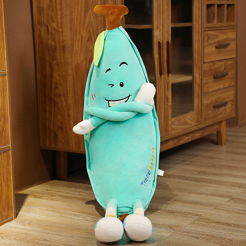 80-130cm Giant Yellow Blue Banana People Plush Toy Banana Man Dolls Birthday Present for Child Kids Baby Gift