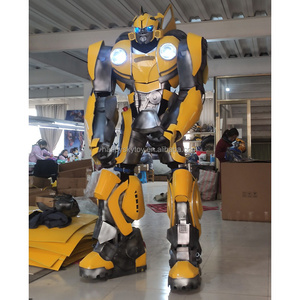 Wholesale Giant Wearable LED parade decoration yellow walking puppet transform car Robot Costume