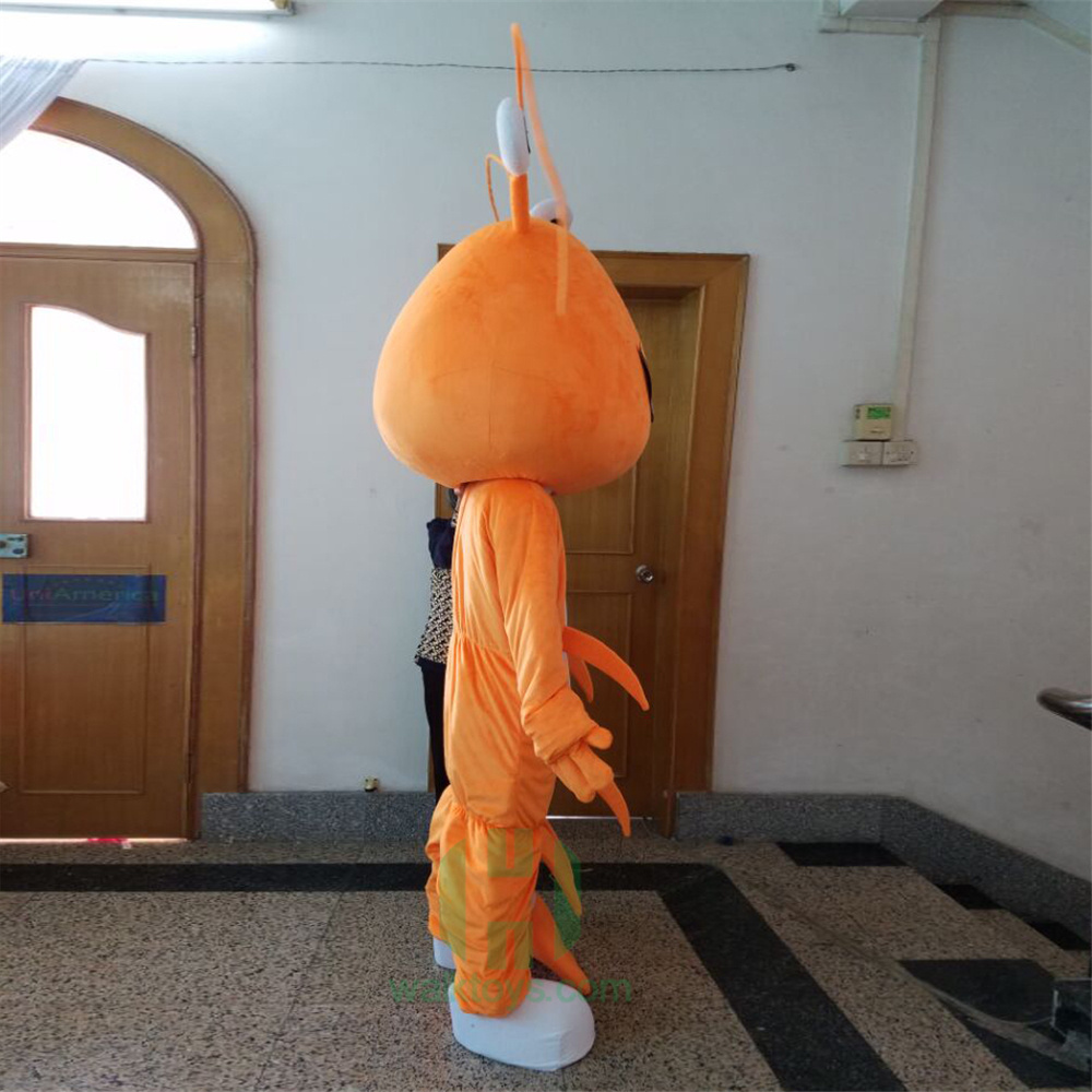 shrimp fashion design oem cheap character cute plush promotion advertising cartoon animal mascots costumes