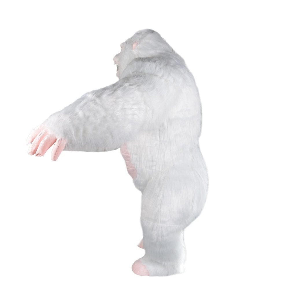 Adult Halloween Plush Furry Party King Kong Animal Carnival Dress Suit Fur White Gorilla Inflatable Mascot Costume