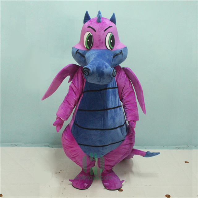 High quality CE custom purple dragon Cosplay Mascot Costume Cartoon dinosaur Mascot Costumes for sale