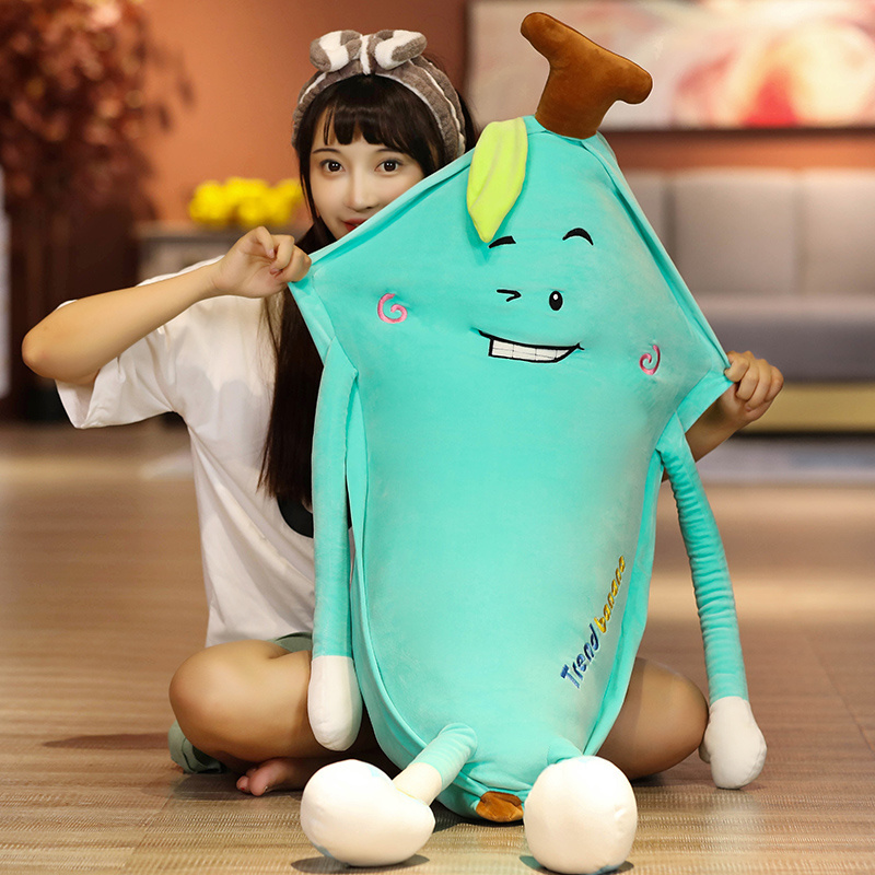 80-130cm Giant Yellow Blue Banana People Plush Toy Banana Man Dolls Birthday Present