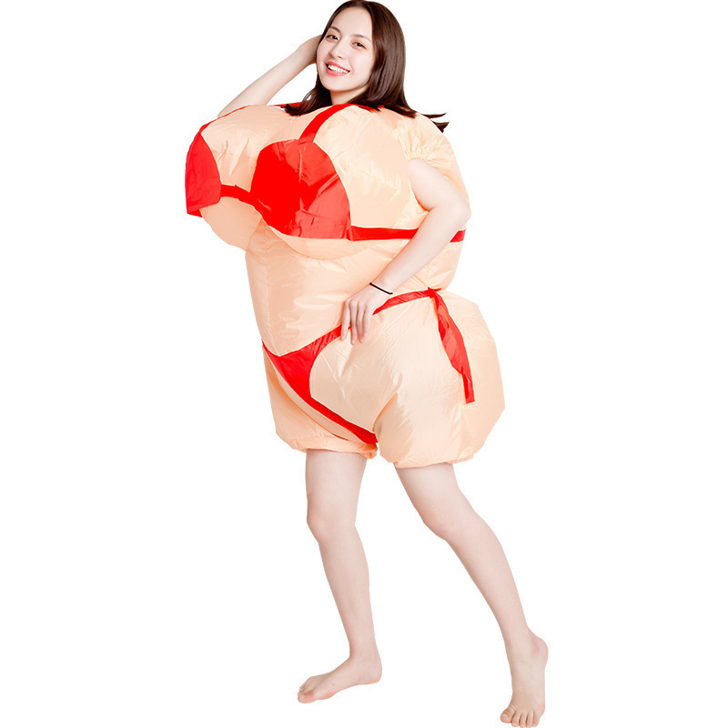 Mascot  Costume Beautiful Women Fat Hawaiian Bikini Inflatable Costumes Halloween Cosplay Cartoon Mascot