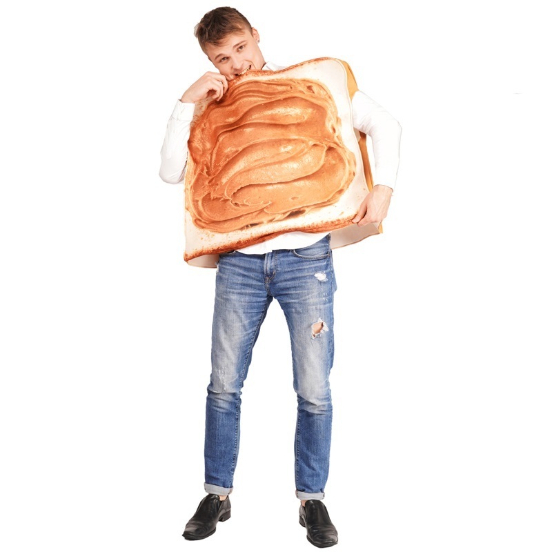 Adult Couple Jam Toast and Peanut Butter Toast Costumes Fancy Dress Women Men Cosplay Funny Sandwich for Halloween Purim Lover