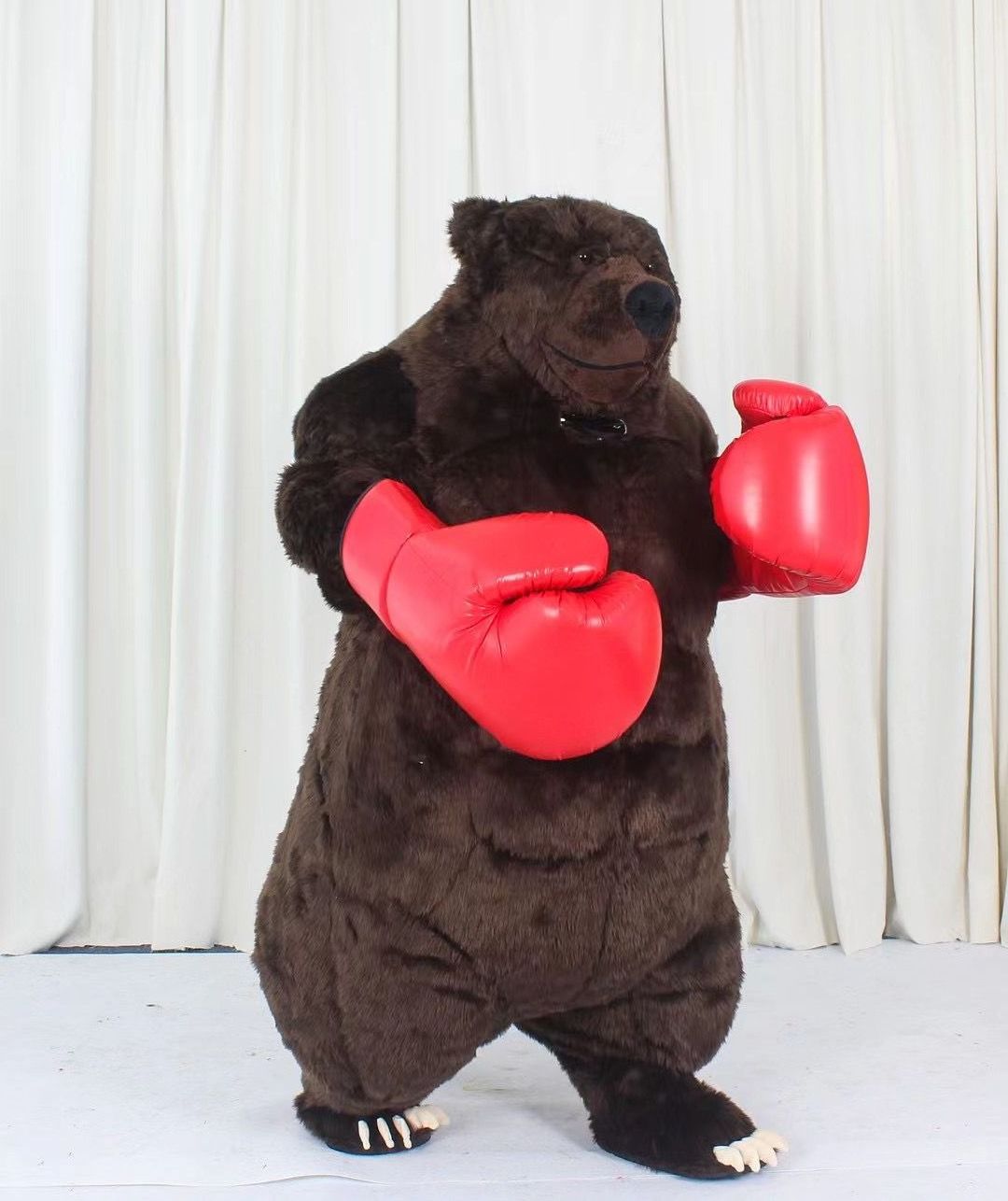 Adult inflatable halloween mascot costume scary halloween inflatable teddy bear costume with boxing gloves