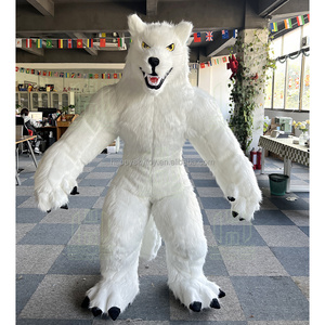 Customized size 2M 2.6M adult plush stuffed animal costume inflatable wolf mascot costume for adults