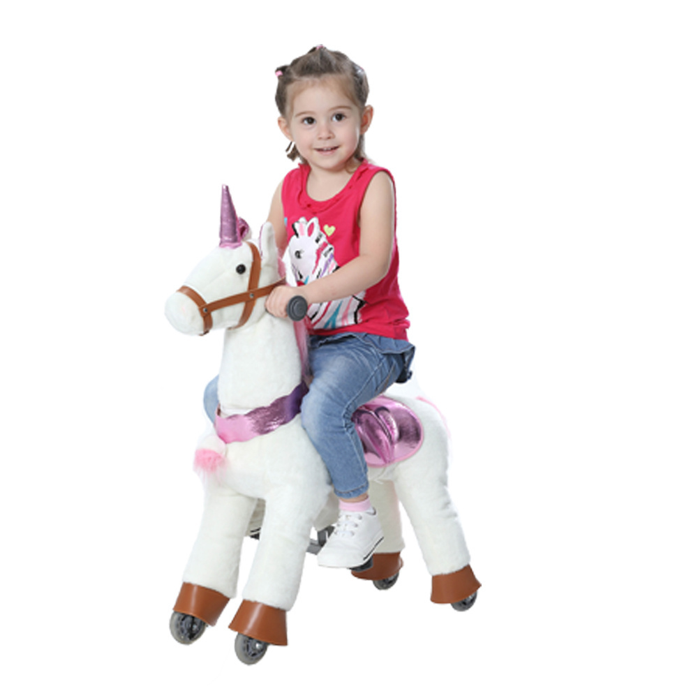 Funny Pony riding horse Running plush mechanical rocking horse toy for kids and caballos de juguete para montar