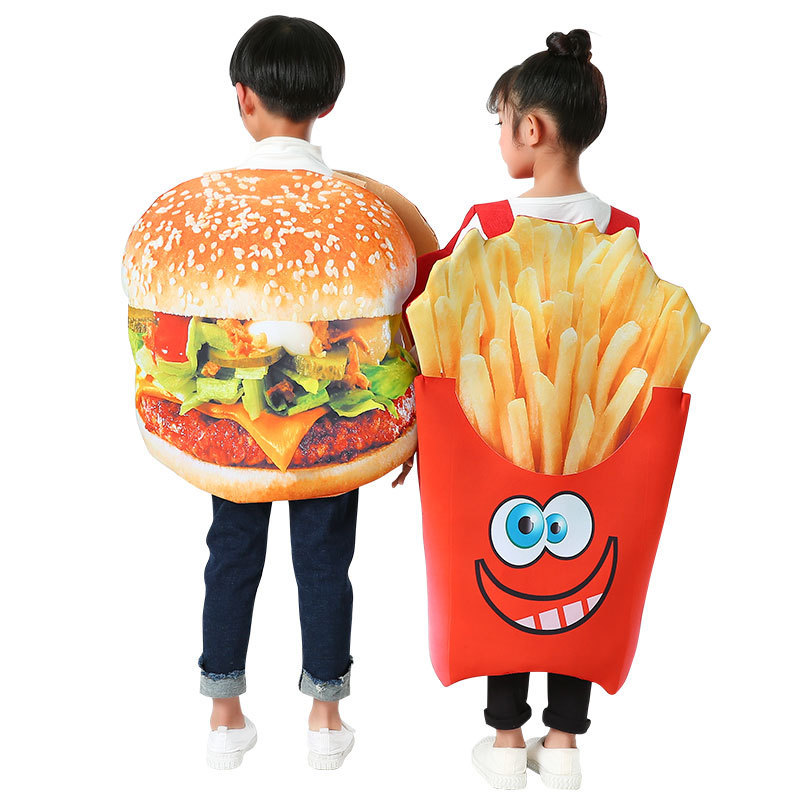 Halloween Costumes Children Creative Performance Costume Kindergarten Food Fruit Burger French Fries Cosplay Costumes