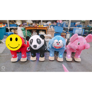 Unisex Electric Ride-On Toy Animals Plush Power Pony for Kids Theme Park Walking Toy for All Ages