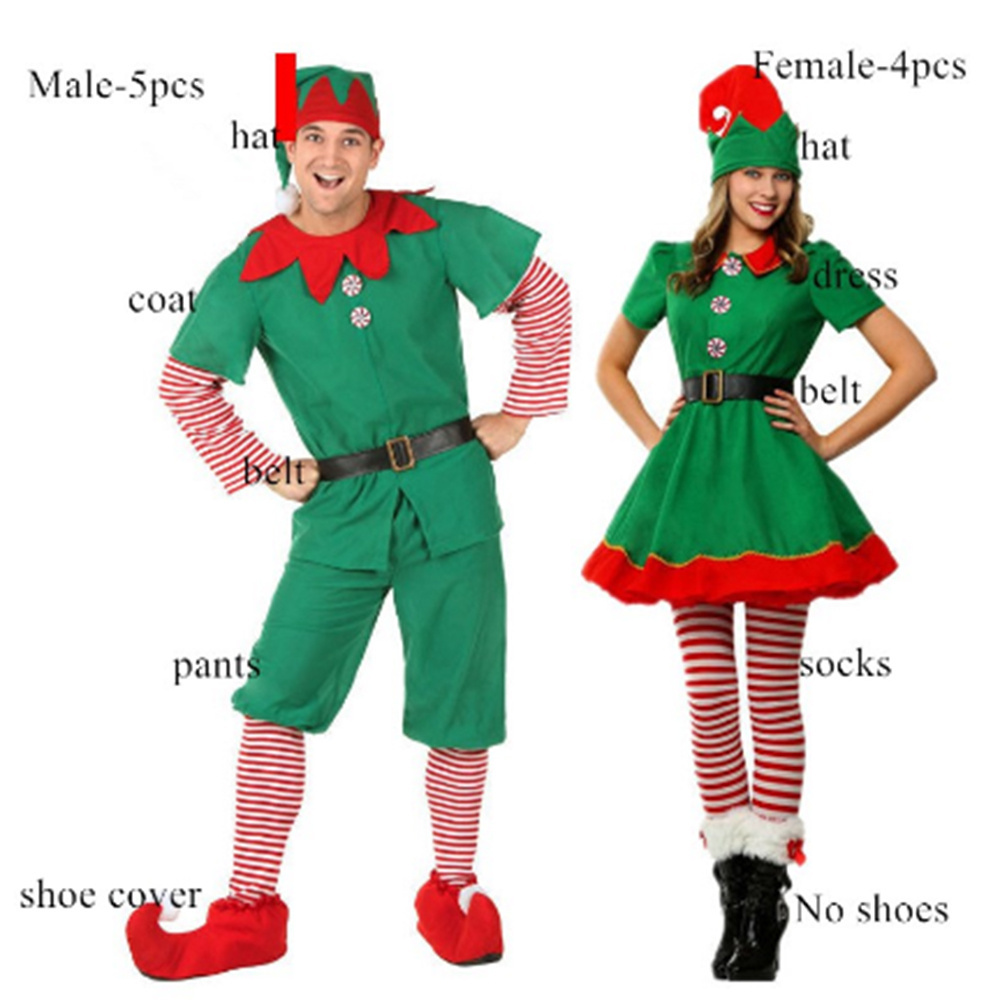 Cosmask Santa Claus Costume Men Women Girls Boys Christmas Clothes Costume Cosplay