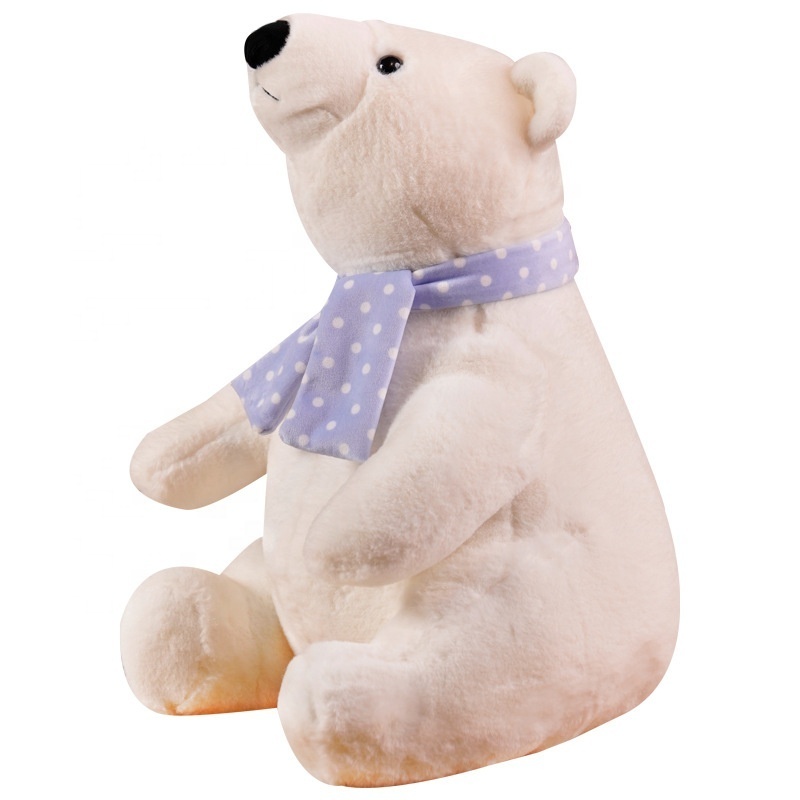 Manufacturer wholesale cute polar bear plush toys scarf cute bear doll