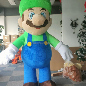 Unisex Halloween Inflatable Stuffed Animal Costume Mario and Luigi Mascot for Adults