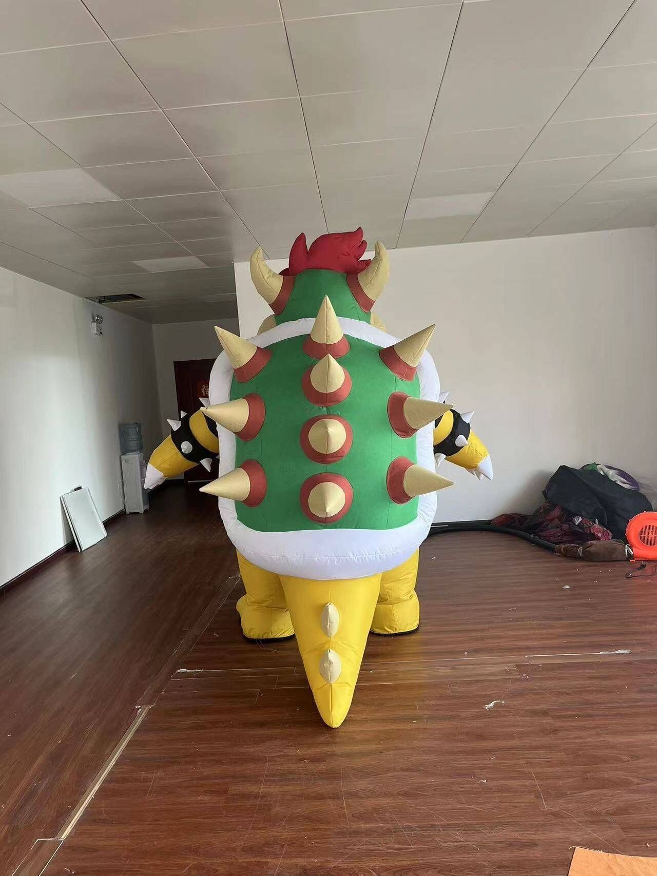 Unisex Halloween Inflatable Bowser Mascot Costume Plush Furry Walking Suit for Adults Inspired by Animal Theme