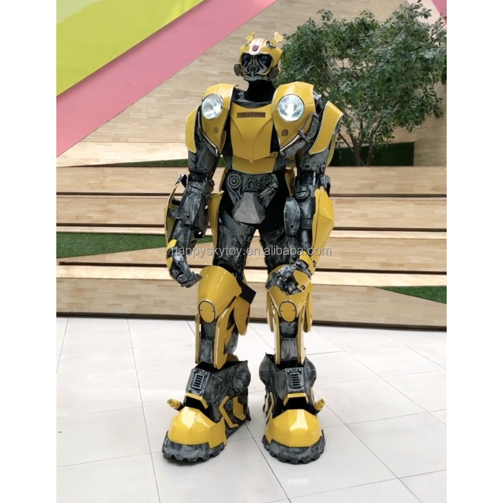 Factory customized hot sale wearable adult men street show stilts giant EVA LED robot costume party performance suit