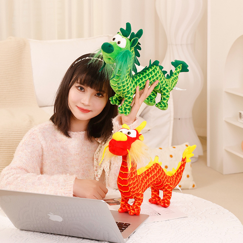 2024 custom stuffed animal plush chinese new year dragon toy for kids New design cartoon dragon plush animal toys