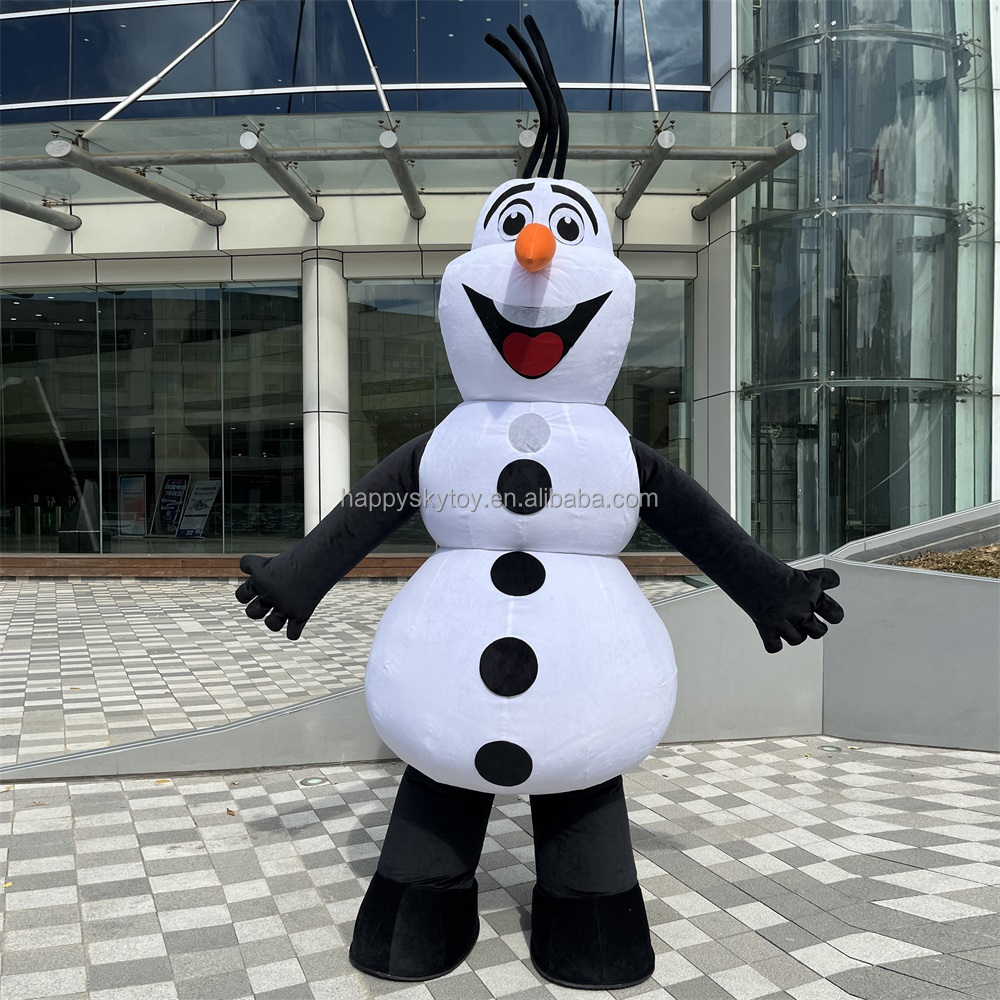 New Arrivals Unisex Christmas Inflatable Advertising Hot Snowman Olaf Mascot Costume for Adults