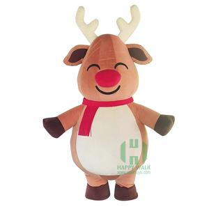 Inflatable Mascot Costume Adult Fancy Dress Christmas animal Fat Cute Reindeer Costume