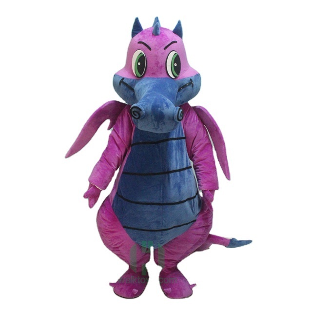 High quality CE custom purple dragon Cosplay Mascot Costume Cartoon dinosaur Mascot Costumes for sale