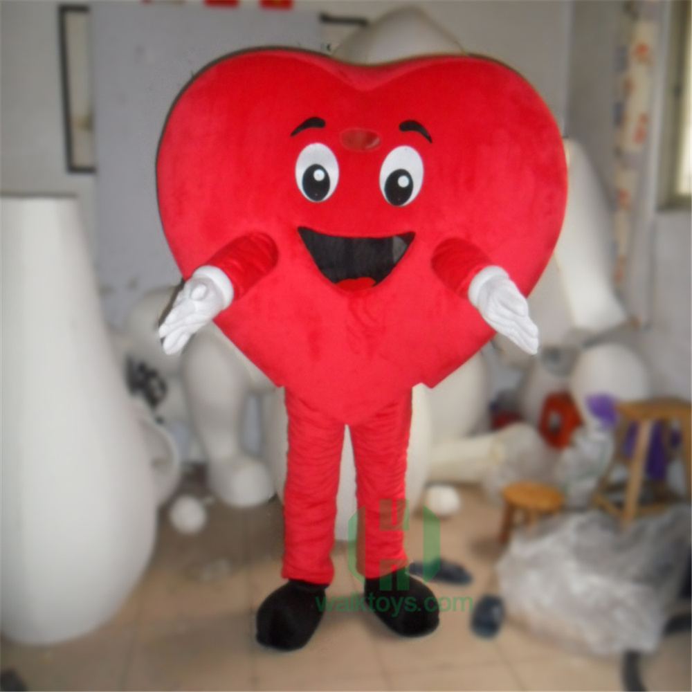 CE Custom Red Heart Anime Mascot Costume Unisex XL/XXL Inflatable Plush and Polyfoam for Holiday Festival Party Use