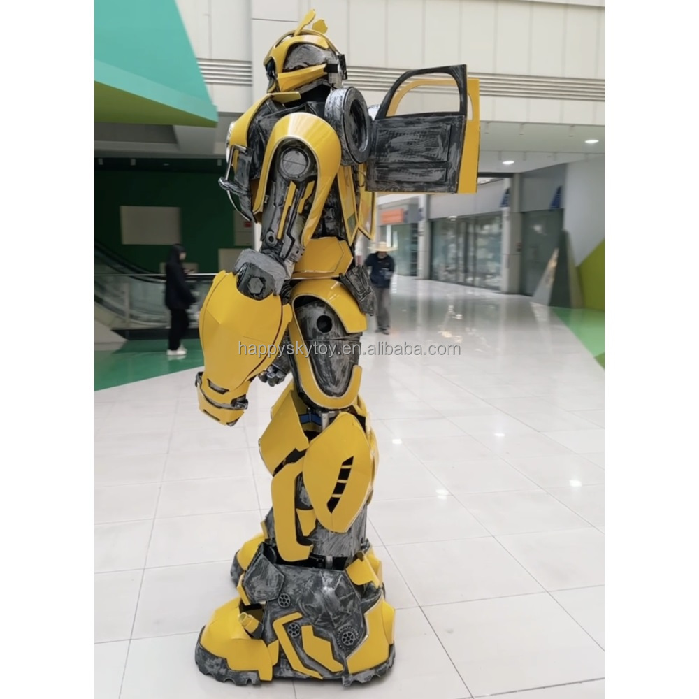 Factory customized hot sale wearable adult men street show stilts giant EVA LED robot costume party performance suit