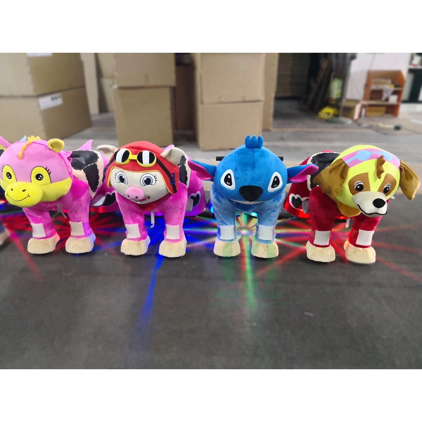 Kids Electric battery operate spotlight animal scooters motorized plush riding animals