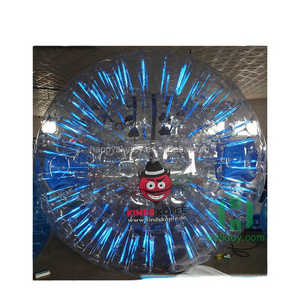 Lighted body zorb ball suit for inflatable shiny balls