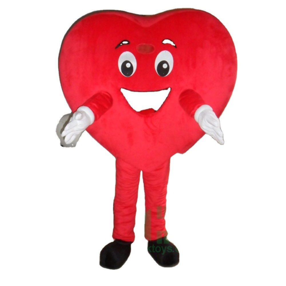 CE Custom Red Heart Anime Mascot Costume Unisex XL/XXL Inflatable Plush and Polyfoam for Holiday Festival Party Use