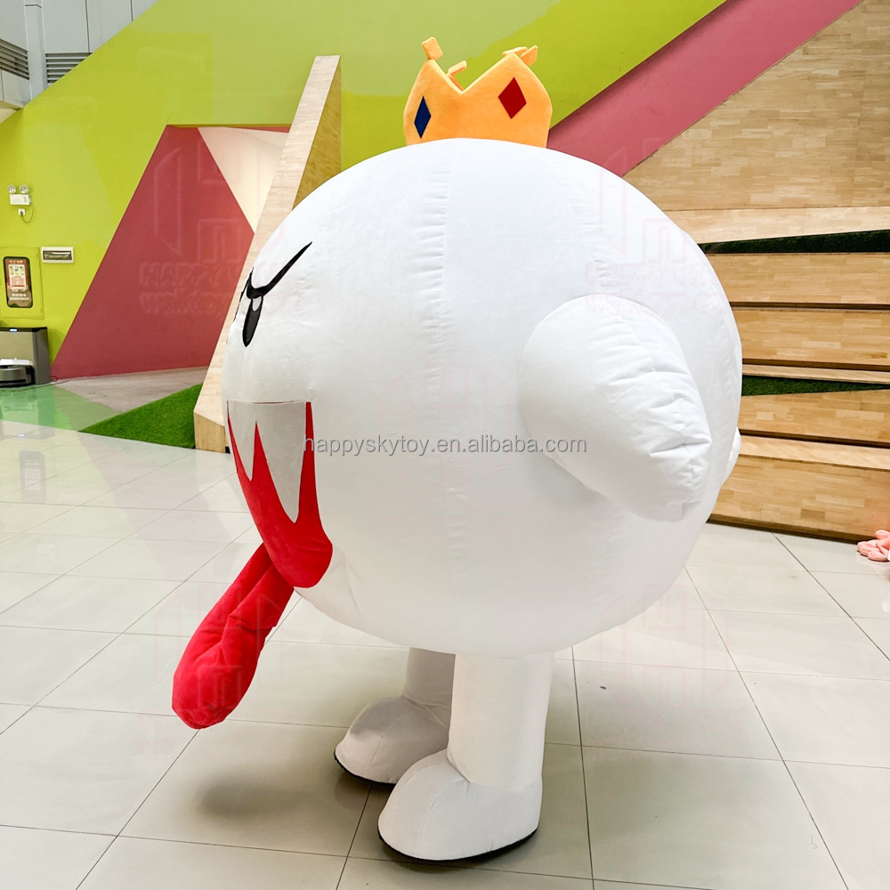 New design custom funny white monster mascot costumes lively red mushroom inflatable mascot costume