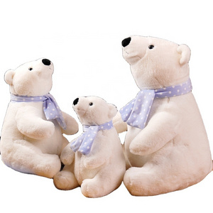 Manufacturer wholesale cute polar bear plush toys scarf cute bear doll