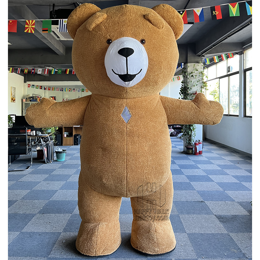 Funny Manufacturer Custom Animal Giant Inflatable Teddy Bear Costume Yellow Cosplay Mascot Costume For Party for adult