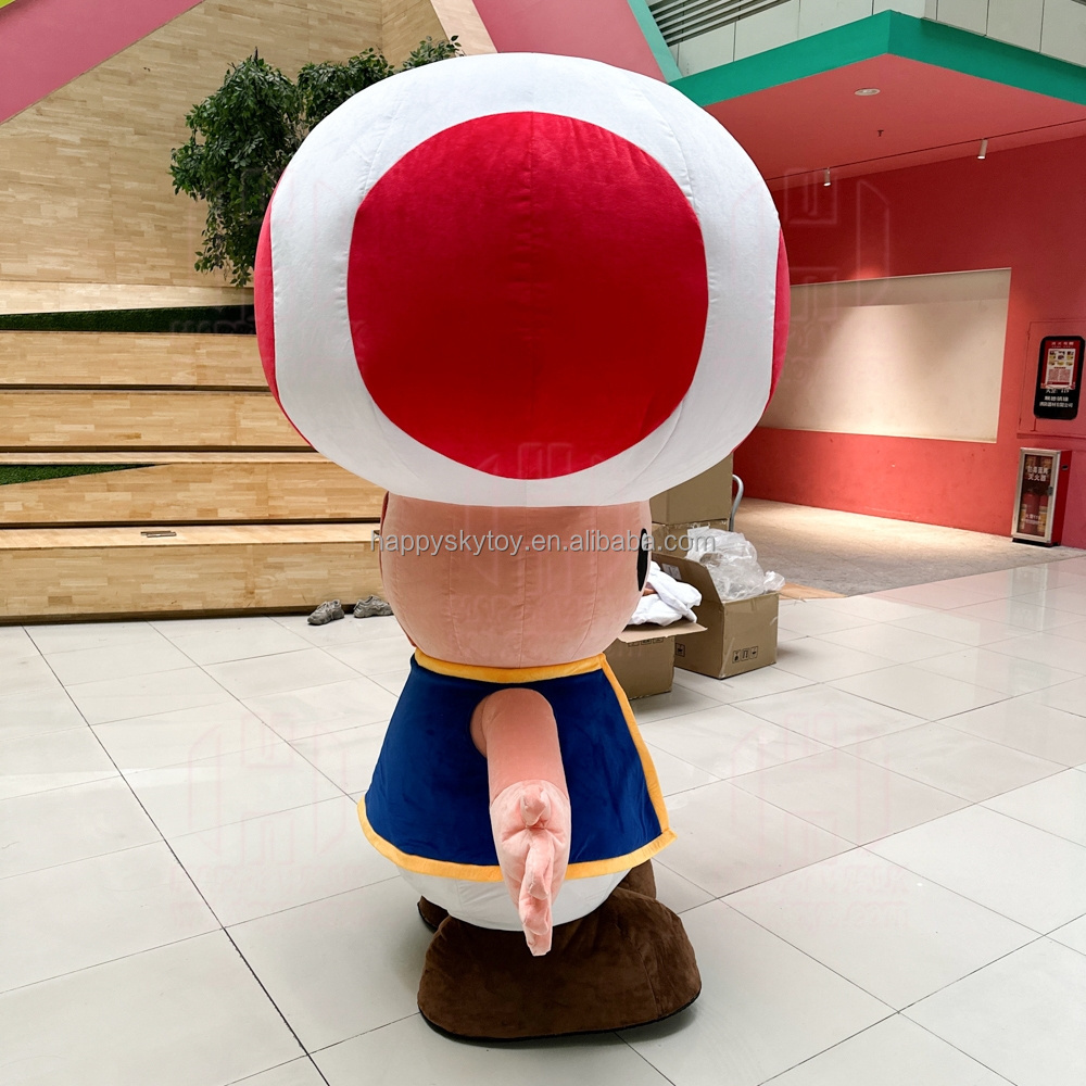 New design custom funny white monster mascot costumes lively red mushroom inflatable mascot costume