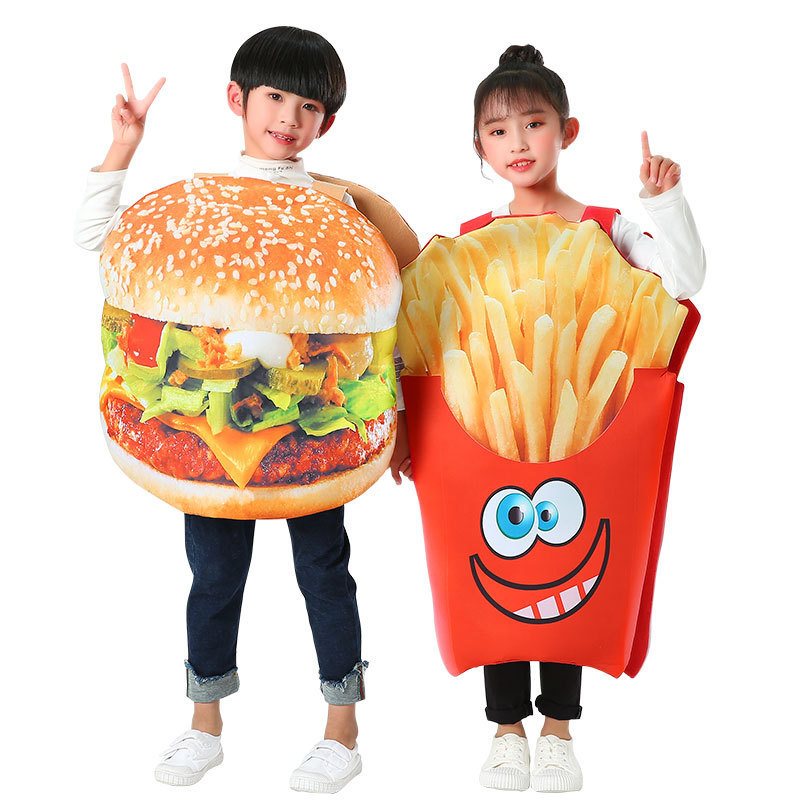 Halloween Costumes Children Creative Performance Costume Kindergarten Food Fruit Burger French Fries Cosplay Costumes