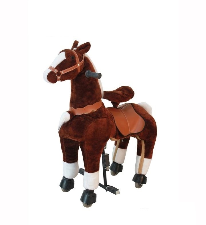 Funny Pony riding horse Running plush mechanical rocking horse toy for kids and caballos de juguete para montar