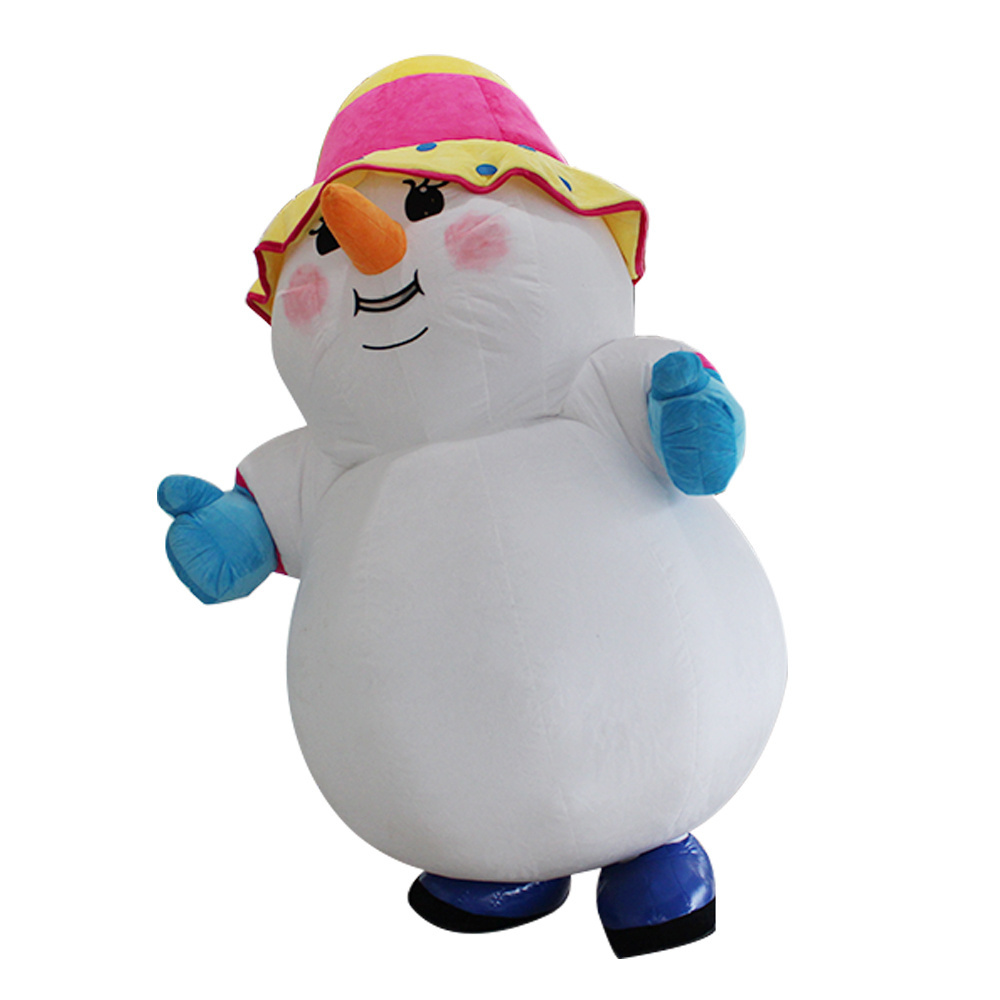 2M Inflatable Christmas Snowman Mascot Costumes Suits for 1.6M to 1.8M Adult Santa Party Cosplay Game Dress Girls Costume New