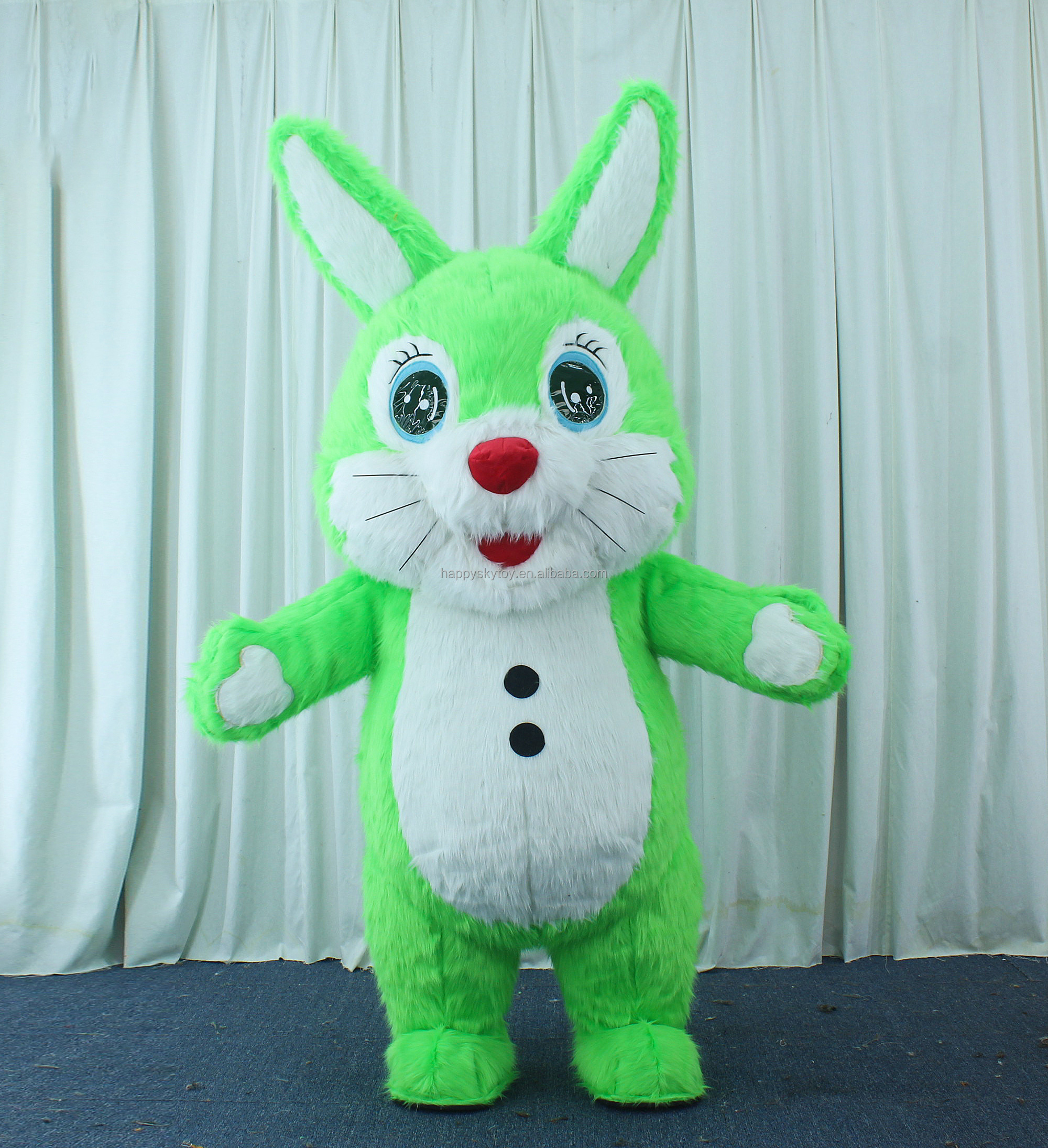 2.6 meter Hot Sale 2023 green and orange Giant inflatable easter bunny costume for adult